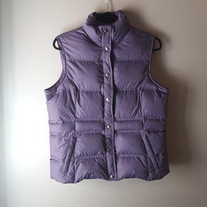 Lands' End Women's Down Puffer Vest Purple Pockets Size Medium